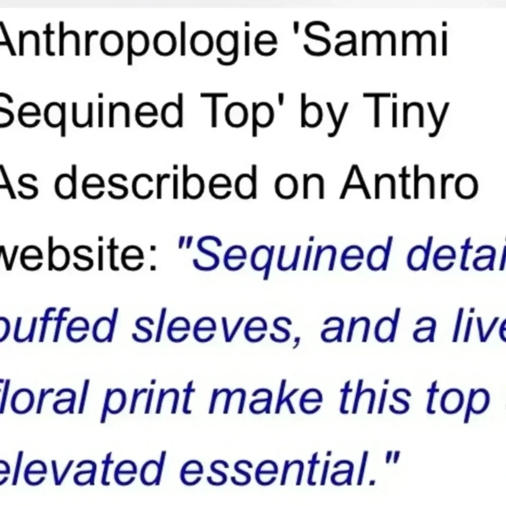 🍀 ANTHROPOLOGIE SAMMI SEQUINED TOP BY TINY SIZE XS